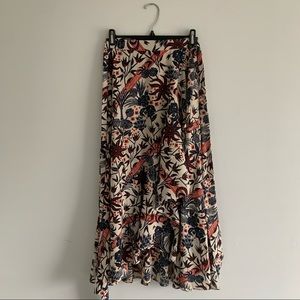 Maison Scotch Floral Wrap Midi Skirt